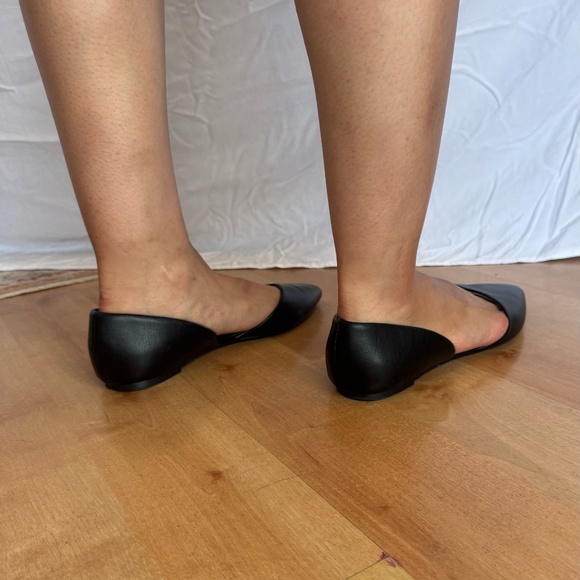 black pointy-toe d'orsay flats - Picture 4 of 5
